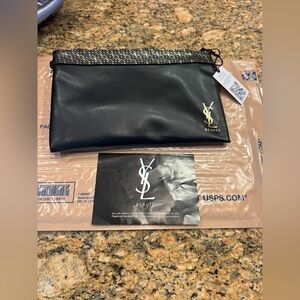 Yves Saint Laurent YSL Beaute Black Makeup Cosmetic Bag Purse